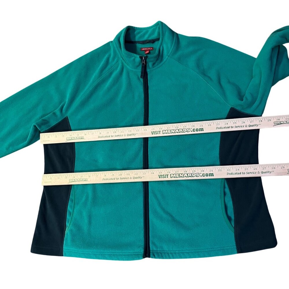 Merona Fleece Jacket Women's 4X Plus Size Teal Black Full Zip Used - Picture 9 of 11
